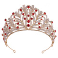 Bride Tiara Leaves with Alloy Bride Tiara with Ornaments